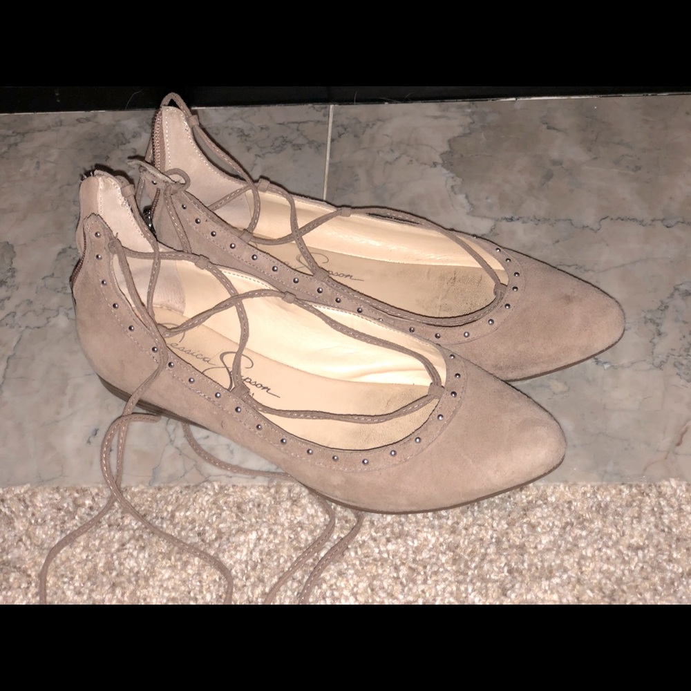 Jessica Simpson lace up ballet flats